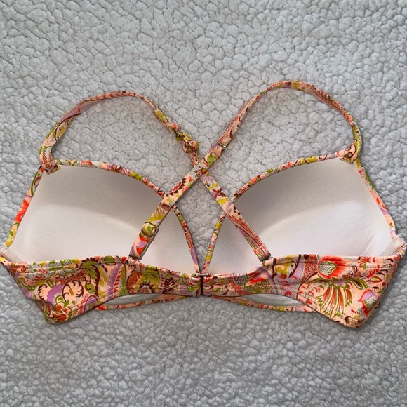 Victoria’s Secret Angel convertible push up bikini top orange floral ruched 36C - Picture 4 of 7